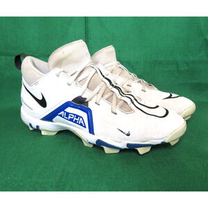 Nike Alpha Menace 3 Shark MidFootball Cleats Men’s White Blue CV0582-101 Size 9